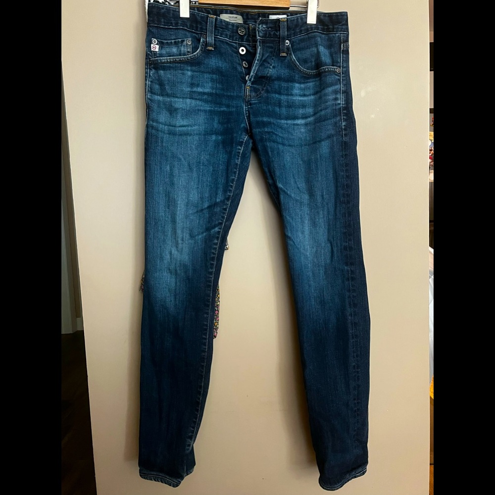 AG Adriano Goldschmied “The Dylan” slim skinny dark wash jeans, size 29